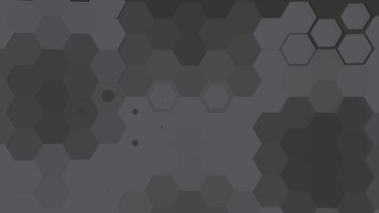 A seamless loop animation of a grey abstract background with a repeating pattern of hexagons - Powered by Adobe