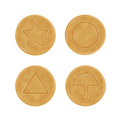 Vector Illustration Logo Clipart Bbopgi or Ppopgi Dalgona Candy Isolated