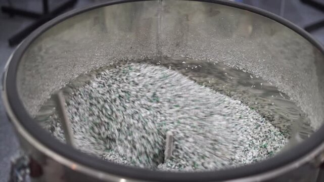 Plastic pellet production process of plastic pellet production machines in industrial plants