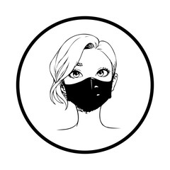 Protective face mask illustration showcasing healthcare and safety measures in the current pandemic situation to prevent illness