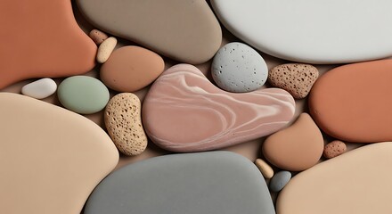 Obraz premium Abstract Organic Shapes in Soft Earth Tones