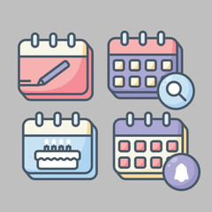 Flat Design Calendar Icon with Marked Date