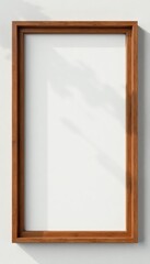 Fototapeta premium Elegant blank wooden rectangle frame, smooth wood , background, vector, advertising