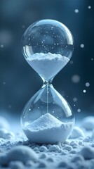Winter Hourglass with Snow and Ice
