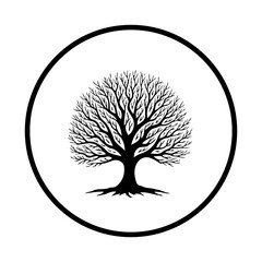 minimalist tree silhouette inside a circle symbolizes nature environment organic growth flourishing and natural beauty perfect for logos