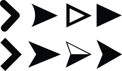 Arrows Icon Set. Traffic Arrow Sign Collection Vector Design.Black different straight arrows. Vector illustration. stock image.Illustration vector graphic a set of arrow icons