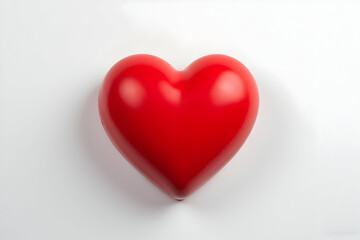 Isolated Red Heart on White Background Love Symbol