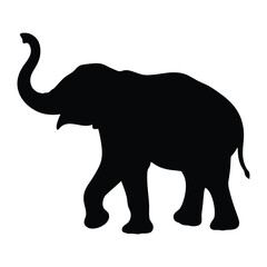 Elephant silhouette vector illustration for african wildlife animal conservation and design, art