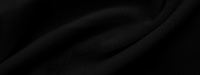 Black cloth blackground. Dark wavy fabtic