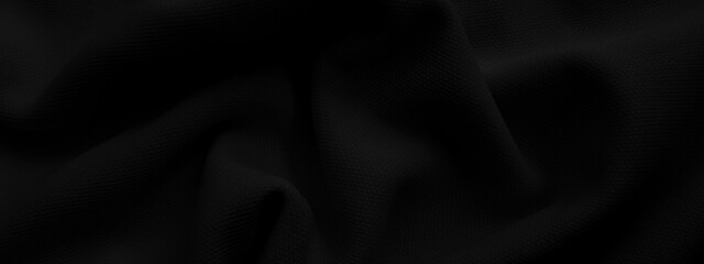 Black cloth blackground. Dark wavy fabtic