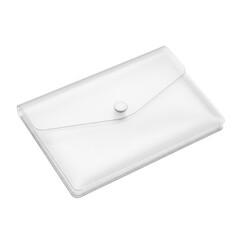 Illustration of clear plastic envelope with button closure isolated on transparent background