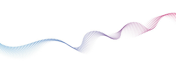 Flowing Dot Wave halftone gradient pattern on transparent background	
