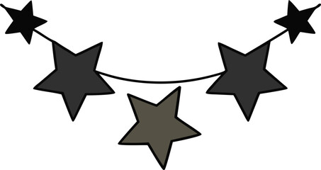 Obraz premium Christmas star light garland Vector