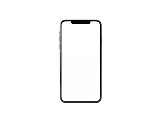 Modern smartphone with a blank gray screen displaying a subtle horizontal line isolated on transparent background
