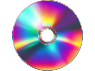 Vibrant rainbow cd rom data storage digital media, Isolated On Transparent Background, Png, Cut Out