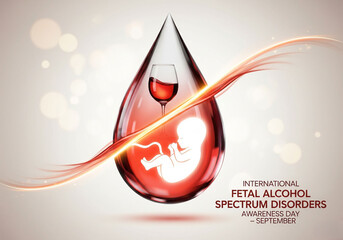  Illustration of Wine Bottle in Baby Stroller – Symbol of Fetal Alcohol Spectrum Disorders Awareness