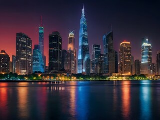 Obraz premium new york city skyline at night