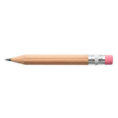 Naklejka premium A sharpened wooden pencil with a pink eraser isolated on transparent background