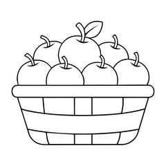 A basket full of ripe apples, ready to be colored with vibrant reds, greens, and yellows. Perfect for a fun, fruity coloring adventure for all ages!
