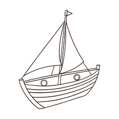A retro sailboat coloring page featuring classic sails and vintage design, perfect for relaxing creativity with bold lines and nostalgic nautical charm to color and enjoy.
