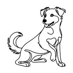 Dog Line Art Sketch
