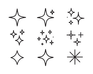 Collection of sparkle vector illustrations