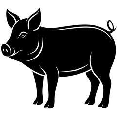 Classic Farm Pig Silhouette Graphic