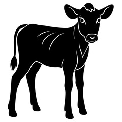 Adorable Standing Calf Illustration
