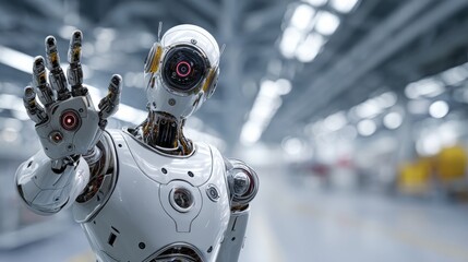 Fototapeta premium Friendly Robot Greeting