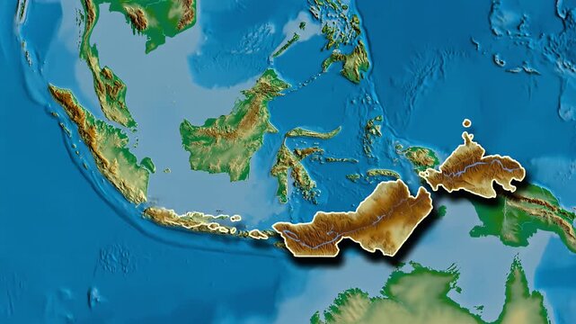 Southeast asia topographical map