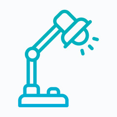 Desk Lamp Vector Icon, Isolated Vector Lineal Gradient Style Icon,