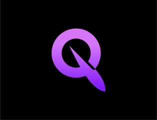 Purple letter q logo graphic design