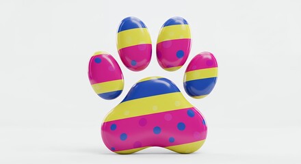 Colorful paw print graphic design