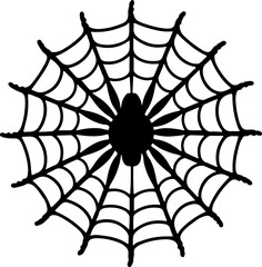 Obraz premium spider and web, spider, web, halloween, insect, vector, illustration, cobweb, net, animal, arachnid, nature, black, danger, spiderweb, horror, trap, silhouette, design, cartoon, pattern, art, symbol, 