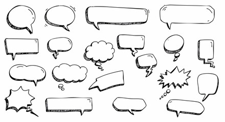 Obraz premium Hand drawn speech bubbles collection