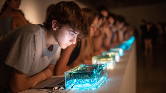 interactive science fair exhibit with robotics and 3D printing demo