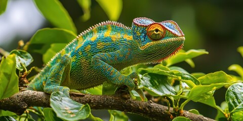 A Chameleon Blending With Nature