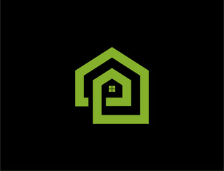 Modern green house logo design