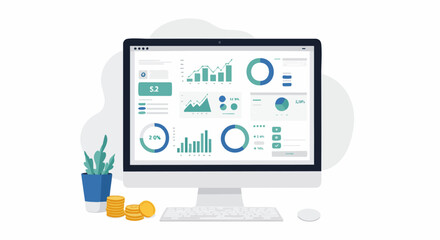 Computer monitor with business data visualization