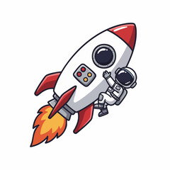 Astronaut climbing rocket launch