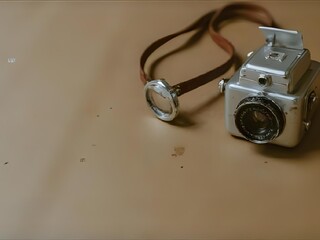 Vintage camera film-like background with margins