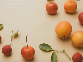 fruits on a wooden background