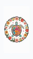 A sea turtle in a highly detailed and visually stunning illustration, perfect for creative projects, backgrounds, and artistic designs that capture attention and inspire imagination