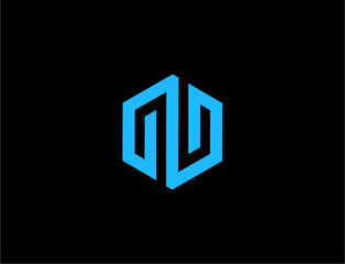 Light cyan hexagon logo design