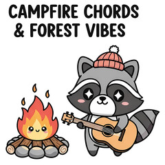 Campfire Raccoon: Cozy Forest Night Guitar Music