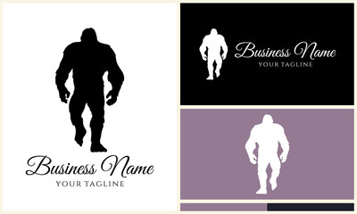 Gorilla Silhouette Logo Design.