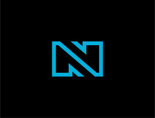 Fototapeta premium Cyan letter n logo design
