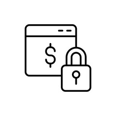 Financial security outline icons, minimalist vector illustration ,simple transparent graphic element .Isolated on white background