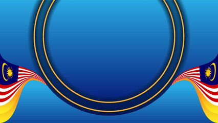 malaysia national day horizontal presentation background with wavy flags realistic design