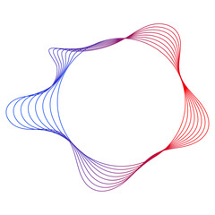 Sound equalizer icons with lines and dots, gradient neon circular sound wave frames, abstract radial music icons. Dynamic abstract spiral sound wave rhythm lines. Vector illustration